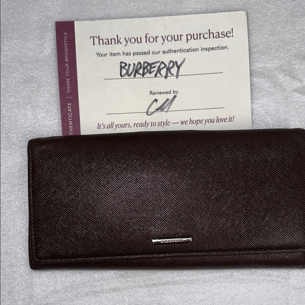 EUC  BURBERRY Dark Brown Leather Wallet